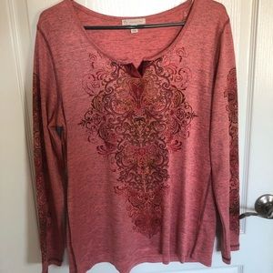 long sleeve pink shirt